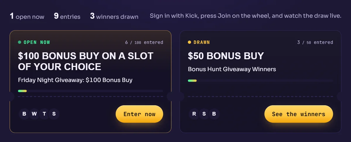 Live giveaways on the Live Stage demo